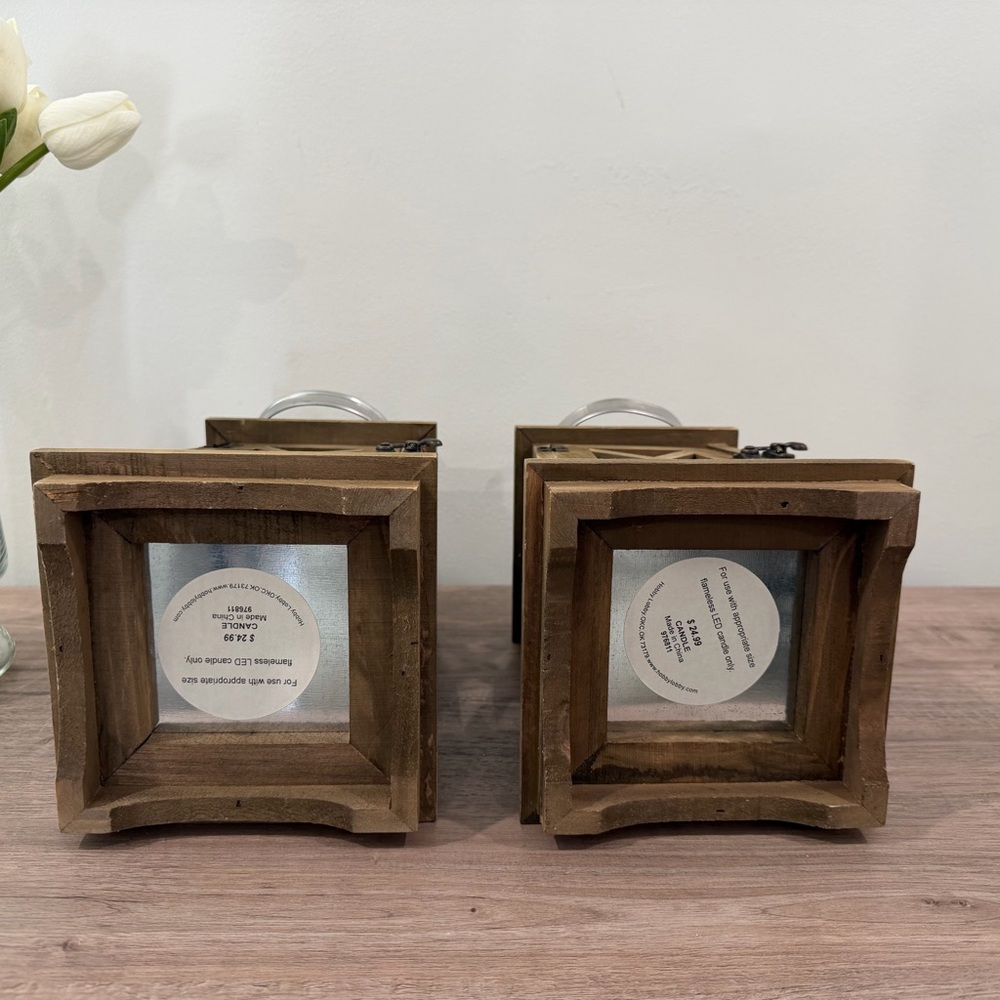 Hobby Lobby Rustic Brown Lantern Set - Picture 8 of 9